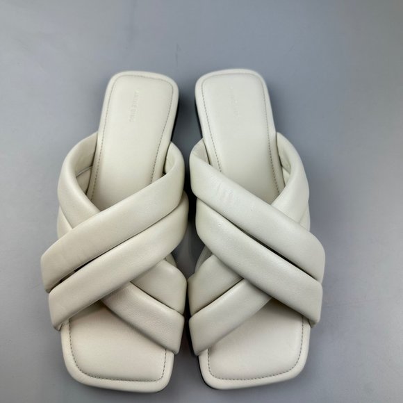 Anine Bing Eve Cream Padded Slide Sandals - Picture 7 of 11